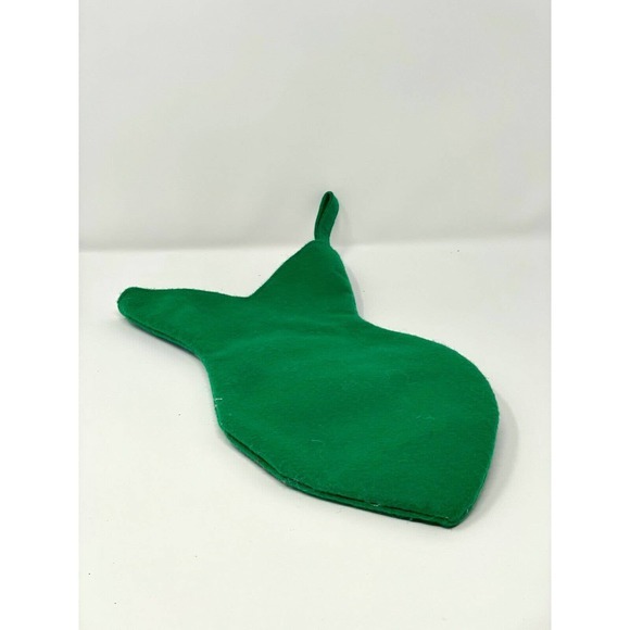 Felt Appliqued Santa KITTY CAT Fish Shaped‎ Felt Christmas Stocking 14" by L'art - Picture 3 of 3